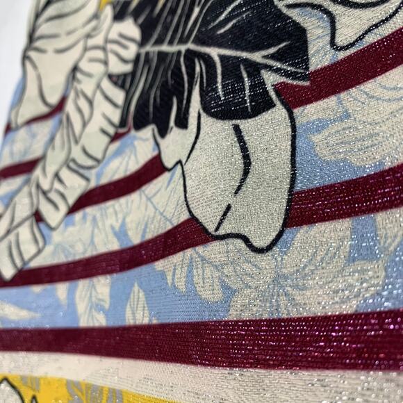 H&M Womens Sz 6 Yellow Palm Open Back Cocktail Sundress Coastal Beach Summer - Picture 5 of 9